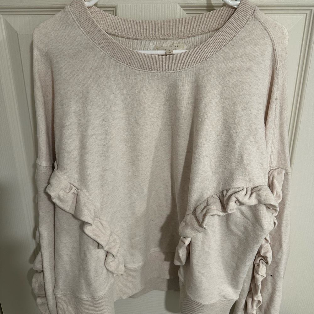Mile(s) Ruffle Cropped Sweatshirt